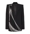 Balmain Embroidered Single-breasted Blazer In Silver