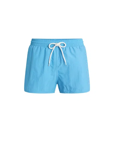 Balmain Embroidered Swim Shorts In Blue