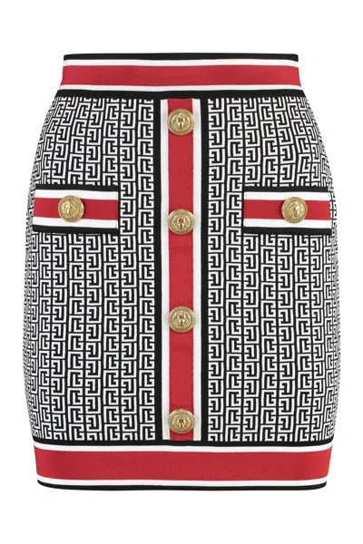 Balmain Embroidered Viscose Blend Mini Skirt