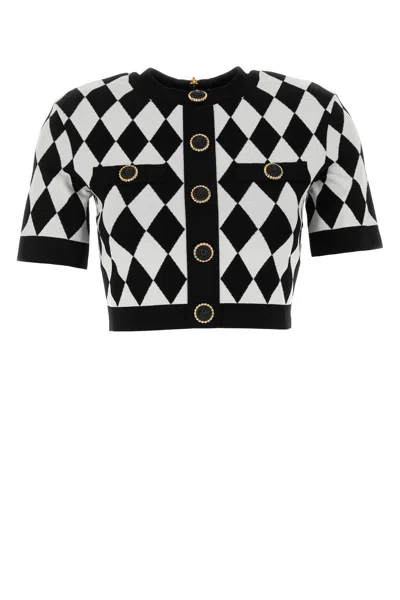 BALMAIN BALMAIN EMBROIDERED VISCOSE BLEND TOP