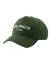 Balmain Men's Signature Logo Baseball Hat In Green