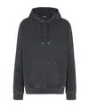Balmain Logo-embroidered Cotton-jersey Hoodie In Black