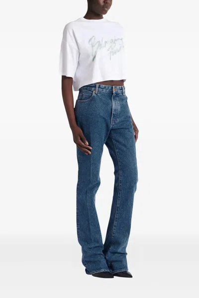 Balmain Embroidery Jeans In Blue