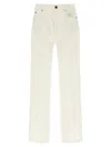 Balmain Denim Trousers Embroidery Back And Front Pockets In Neutral
