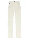 Balmain Denim Trousers Embroidery Back And Front Pockets In White