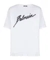 Balmain Men White Crewneck T-shirt With Maxi Logo Lettering On The Front In Cotton Man In White