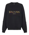 Balmain Logo Cotton Sweatshirt In Black