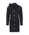 Balmain Engraved-buttons Denim Dress In Blue