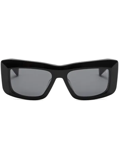 Balmain Envie Rectangle-frame Sunglasses In Black