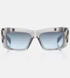Balmain Envie Square Acetate Sunglasses In Crystal Grey