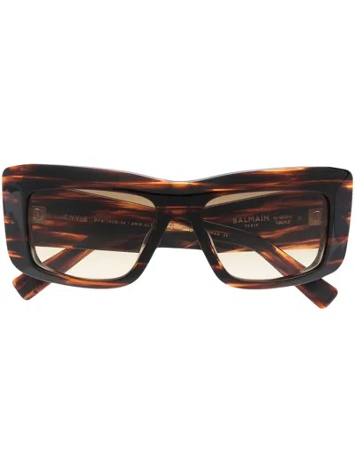 Balmain Envie Square-frame Sunglasses In Braun