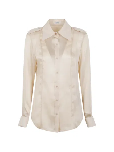 Balmain Epaulette-detail Buttoned Shirt In Neutral