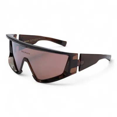 Balmain Espion Brown Round Unisex Sunglasses Bps-157 B 138 In ["brown"]