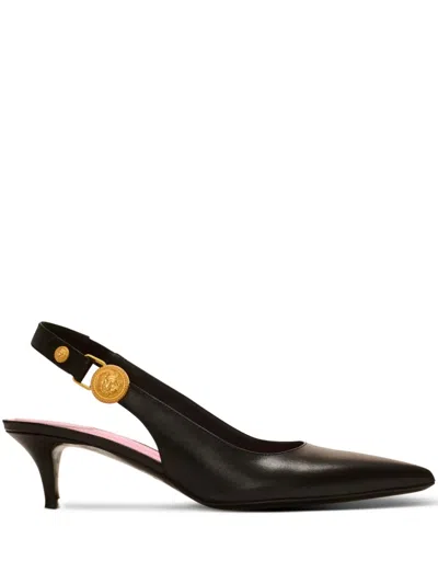 Balmain Eva 50 Calf Leather Slingback Pumps In Black