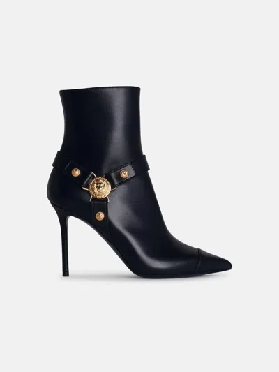 Balmain 'eva' Black Leather Ankle Boots