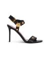 Balmain Eva Embellished Leather Sandals In Black