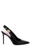 Balmain Eva 95 Calf Leather Slingback Pumps In Black