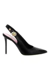 Balmain Eva 95 Calf Leather Slingback Pumps In Black