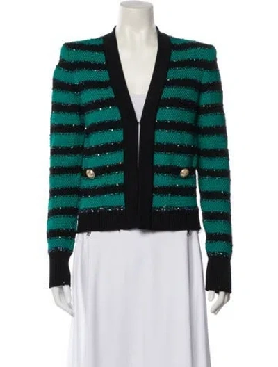 Pre-owned Balmain Evening Jacket In Green