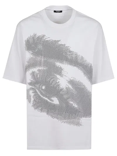 Balmain Eye Embroidered T-shirt In White