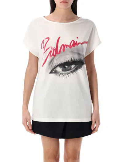 Balmain Eye T-shirt In Brown