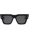 Balmain B-army Acetate Square Sunglasses In Black