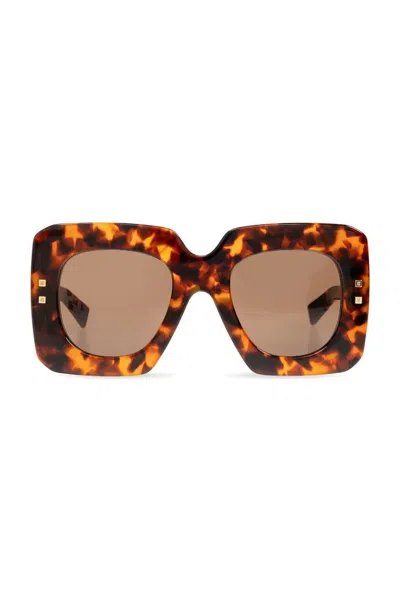 Balmain Eyewear B Bold Square Frame Sunglasses In Brown