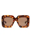 Balmain Eyewear B Bold Square Frame Sunglasses In 褐色