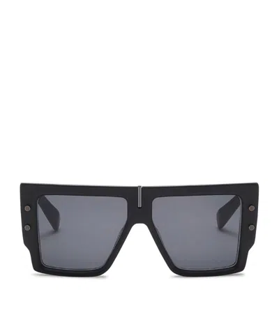 Balmain Eyewear B-grand 超大镜框太阳眼镜 In Black