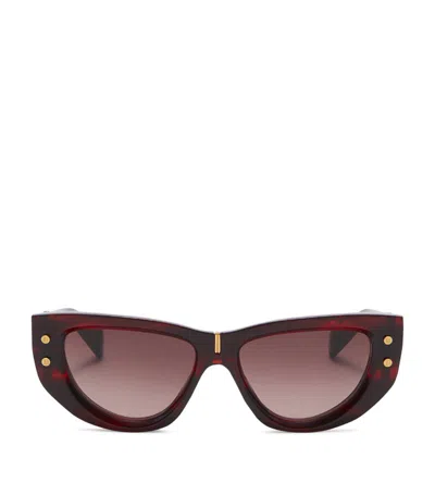 Balmain Eyewear B-muse 几何形镜框太阳眼镜 In 褐色