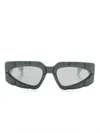 Balmain Sonnenbrille Mit Geometrischem Gestell In Green