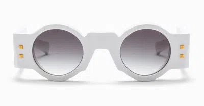 Balmain Olivier Round-frame Sunglasses In White