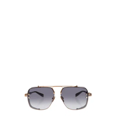 Balmain Eyewear Bps181 Geometric Frame Sunglasses In Gray
