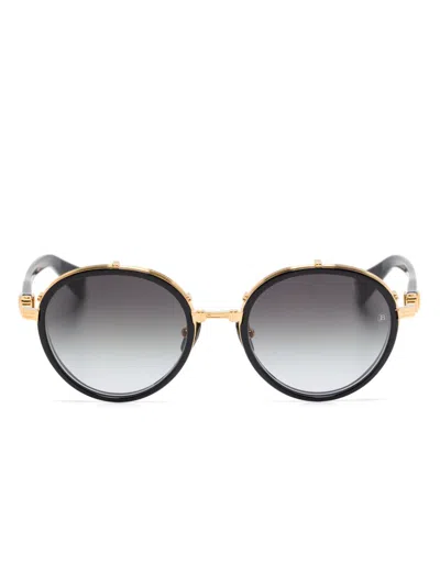 Balmain Round Tinted Sunglasses In Black