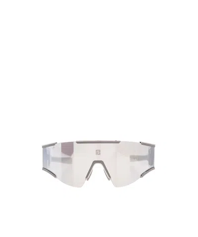 Balmain Eyewear Oversized Frame Sunglasses In White
