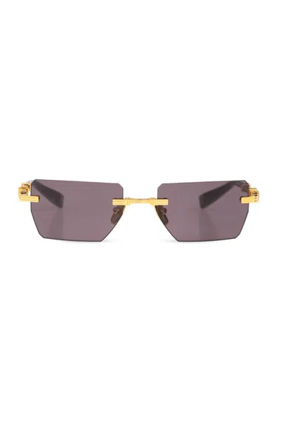 Balmain Eyewear Pierre Rectangular Frame Sunglasses In Gold