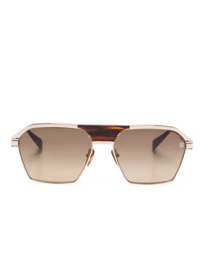 Balmain Pilot-frame Sunglasses In Gold