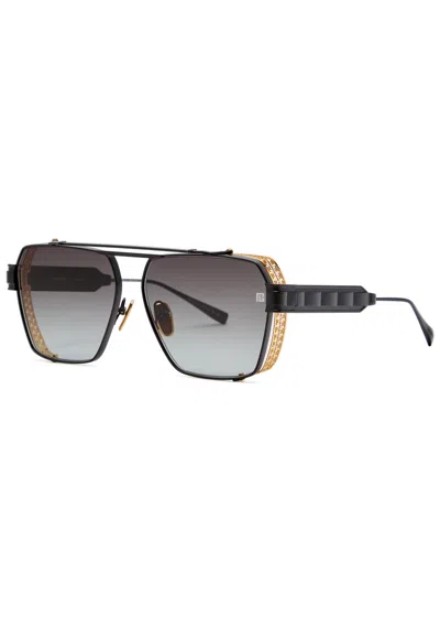 Balmain Eyewear Premier Aviator-style Sunglasses In Black