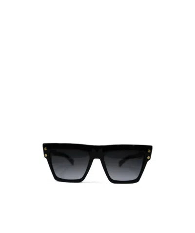 Balmain Eyewear Rectangle Frame Sunglasses In Black