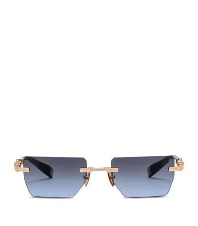 Balmain Eyewear Rectangle Pierre Sunglasses In Gold