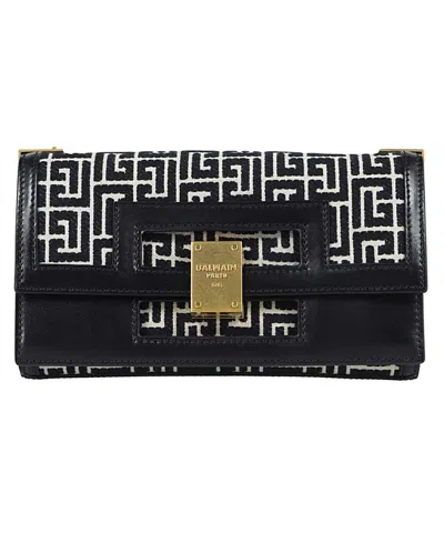 Balmain Fabric Shoulder Bag In Black