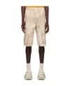 Balmain Faded-effect Cotton Cargo Shorts In Nude