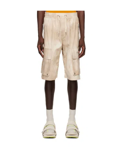 Balmain Faded-effect Cotton Cargo Shorts In Nude