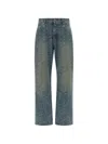 Balmain Monogram Denim Trousers All Over Pattern In Blue