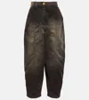Balmain High-rise Jeans In Beige/marron Glace