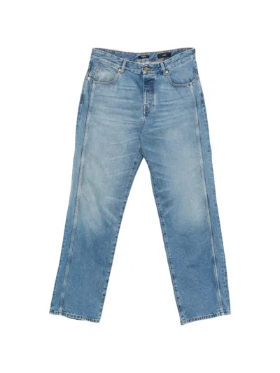 Balmain Faded Loose-fit Denim Jeans In Blue
