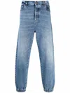 Balmain Faded Slim-fit Jeans In Blau
