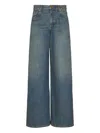 Balmain Wide-leg Faded Denim Jeans In Blue