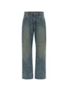 Balmain Monogram Denim Trousers All Over Pattern In Blue