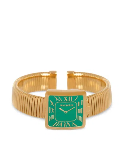 Balmain Fake Watch Arm Cuff In Gold